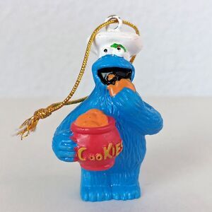 Vintage Cookie Monster Ornament Sesame Street Chefs Hat Cookie Jar 2inch